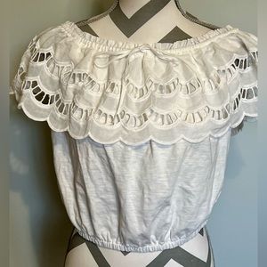 NWT -‎ White Midriff Summer Top by Brea Canyon - Size M